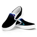 Pink And Teal Sound Wave Print White Slip On Sneakers