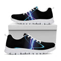Pink And Teal Sound Wave Print White Running Shoes