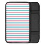 Pink And Teal Striped Pattern Print Car Center Console Cover