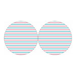 Pink And Teal Striped Pattern Print Car Coasters
