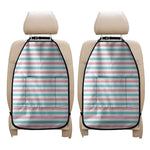 Pink And Teal Striped Pattern Print Car Seat Organizers
