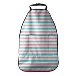 Pink And Teal Striped Pattern Print Car Seat Organizers