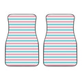 Pink And Teal Striped Pattern Print Front Car Floor Mats