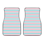 Pink And Teal Striped Pattern Print Front Car Floor Mats