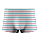 Pink And Teal Striped Pattern Print Men's Boxer Briefs