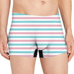 Pink And Teal Striped Pattern Print Men's Boxer Briefs