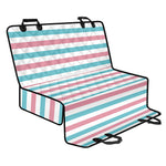 Pink And Teal Striped Pattern Print Pet Car Back Seat Cover