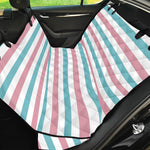 Pink And Teal Striped Pattern Print Pet Car Back Seat Cover