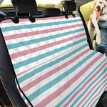 Pink And Teal Striped Pattern Print Pet Car Back Seat Cover