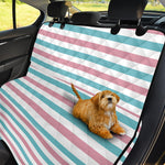 Pink And Teal Striped Pattern Print Pet Car Back Seat Cover