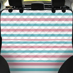 Pink And Teal Striped Pattern Print Pet Car Back Seat Cover