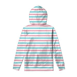 Pink And Teal Striped Pattern Print Pullover Hoodie