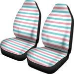 Pink And Teal Striped Pattern Print Universal Fit Car Seat Covers