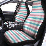 Pink And Teal Striped Pattern Print Universal Fit Car Seat Covers