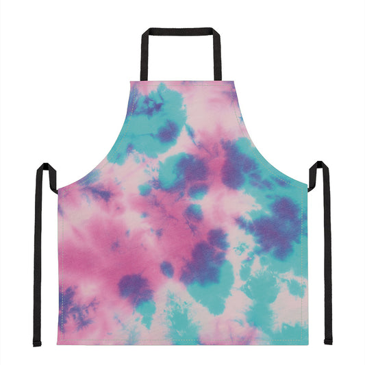 Pink And Teal Tie Dye Print Apron