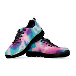 Pink And Teal Tie Dye Print Black Sneakers
