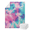Pink And Teal Tie Dye Print Blanket