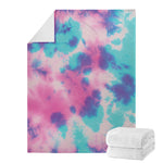 Pink And Teal Tie Dye Print Blanket