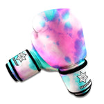 Pink And Teal Tie Dye Print Boxing Gloves