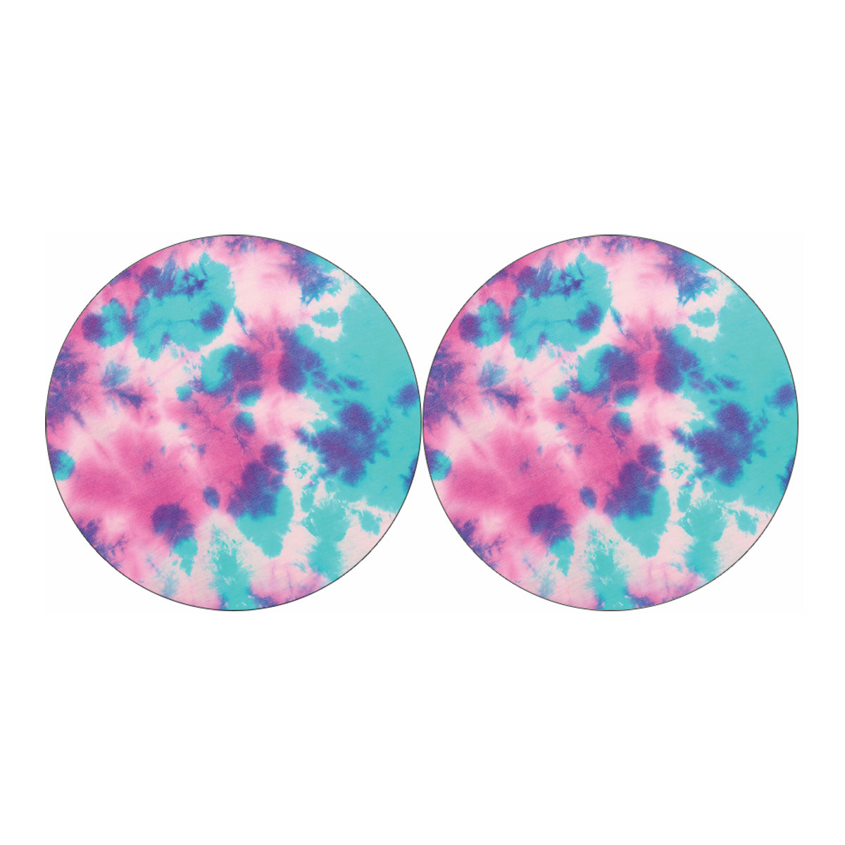 Pink And Teal Tie Dye Print Car Coasters