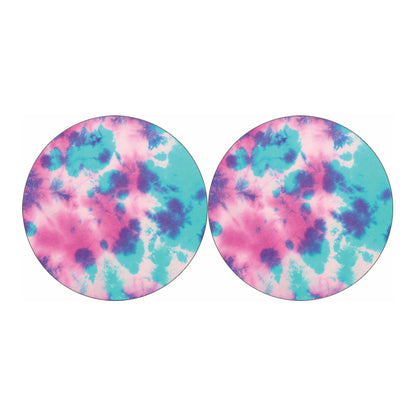 Pink And Teal Tie Dye Print Car Coasters