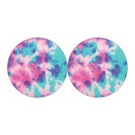 Pink And Teal Tie Dye Print Car Coasters