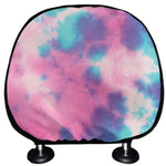 Pink And Teal Tie Dye Print Car Headrest Covers
