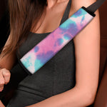 Pink And Teal Tie Dye Print Car Seat Belt Covers