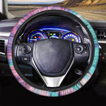 Pink And Teal Tie Dye Print Car Steering Wheel Cover