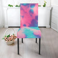 Pink And Teal Tie Dye Print Dining Chair Slipcover