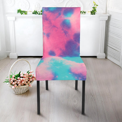 Pink And Teal Tie Dye Print Dining Chair Slipcover