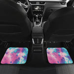 Pink And Teal Tie Dye Print Front and Back Car Floor Mats