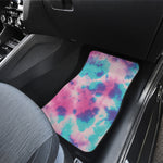 Pink And Teal Tie Dye Print Front and Back Car Floor Mats