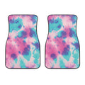 Pink And Teal Tie Dye Print Front Car Floor Mats