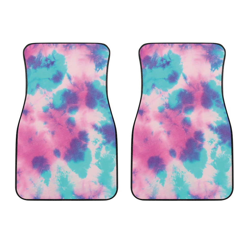 Pink And Teal Tie Dye Print Front Car Floor Mats