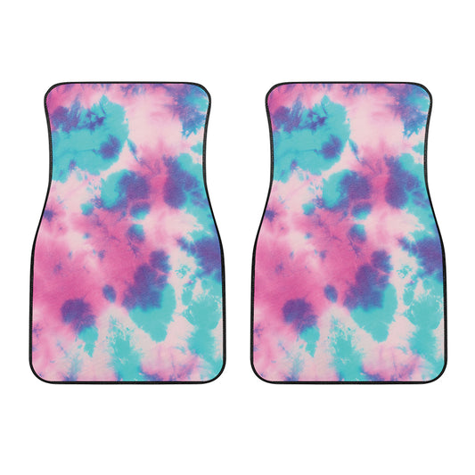 Pink And Teal Tie Dye Print Front Car Floor Mats