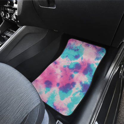 Pink And Teal Tie Dye Print Front Car Floor Mats