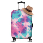 Pink And Teal Tie Dye Print Luggage Cover