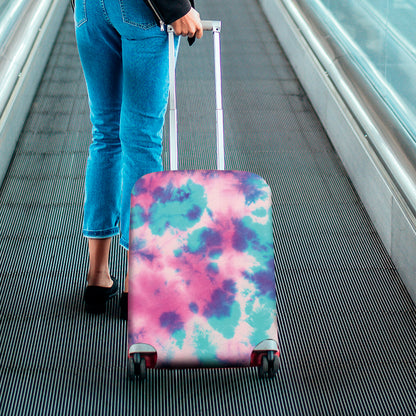 Pink And Teal Tie Dye Print Luggage Cover