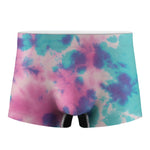 Pink And Teal Tie Dye Print Men's Boxer Briefs