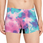 Pink And Teal Tie Dye Print Men's Boxer Briefs