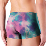 Pink And Teal Tie Dye Print Men's Boxer Briefs