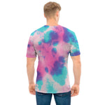 Pink And Teal Tie Dye Print Men's T-Shirt