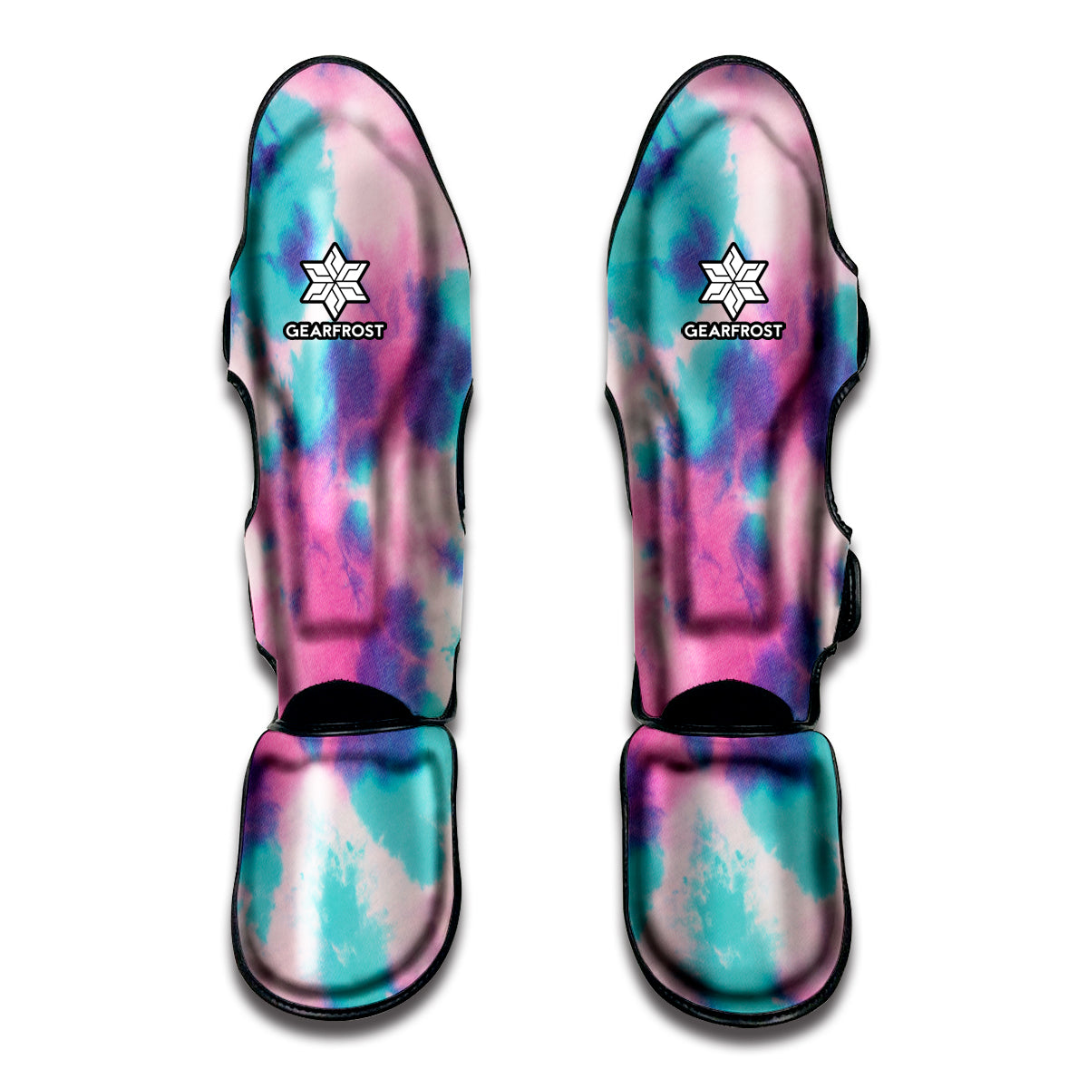 Pink And Teal Tie Dye Print Muay Thai Shin Guard