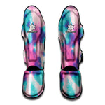 Pink And Teal Tie Dye Print Muay Thai Shin Guard