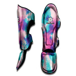Pink And Teal Tie Dye Print Muay Thai Shin Guard