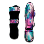 Pink And Teal Tie Dye Print Muay Thai Shin Guard