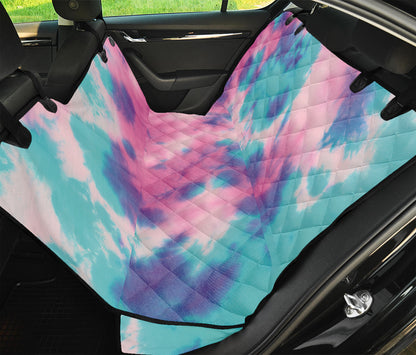 Pink And Teal Tie Dye Print Pet Car Back Seat Cover