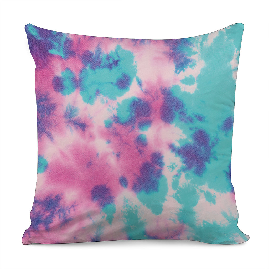 Pink And Teal Tie Dye Print Pillow Cover