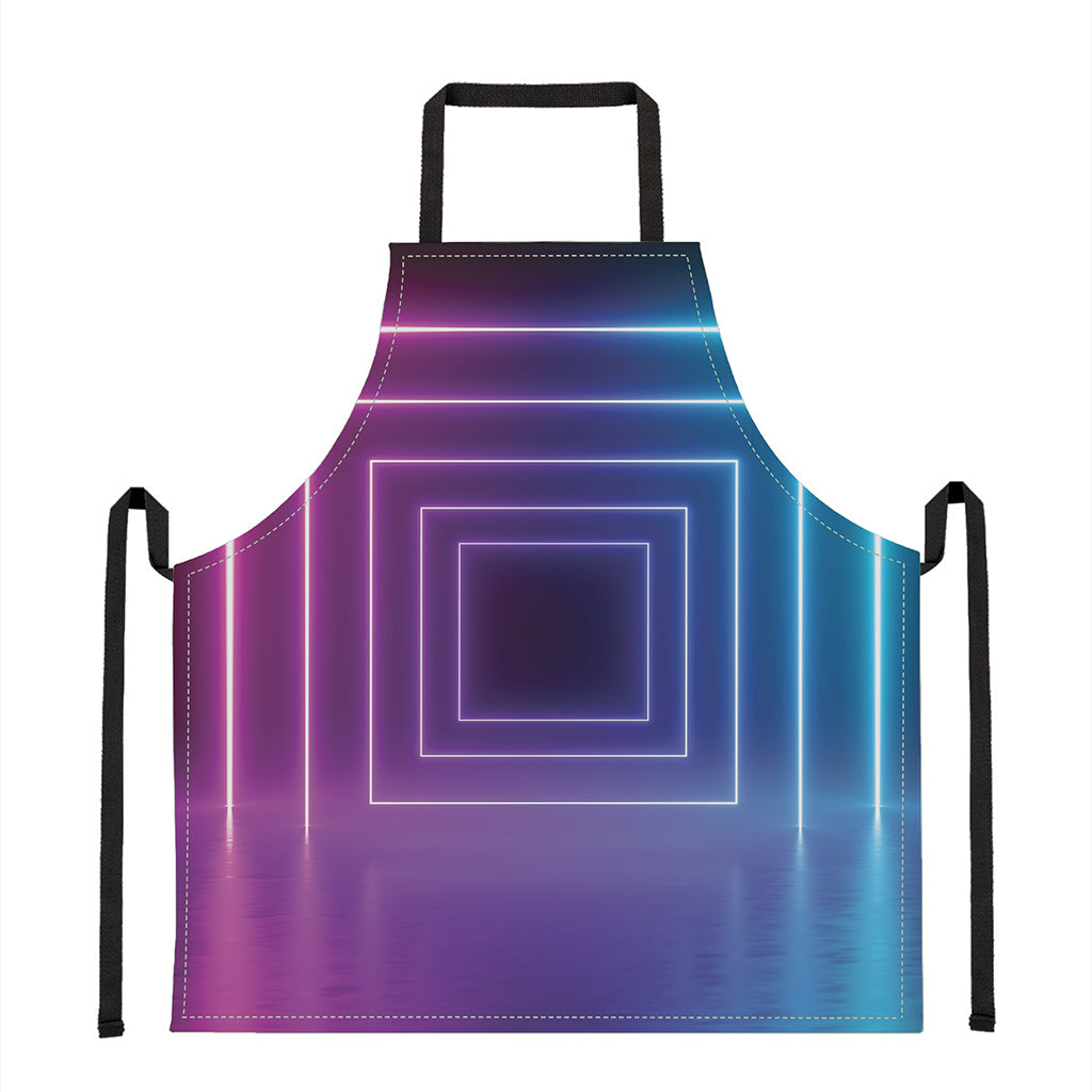 Pink And Teal Tunnel Lights Print Apron
